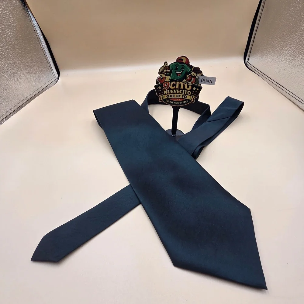 Kai Long Mens Black Silk Necktie Handmade Solid Classic Formal Tie